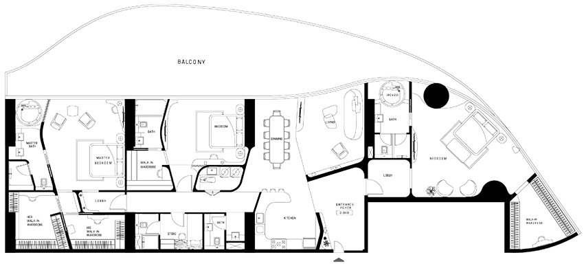 Bugatti Residences 3 Bedroom Apartment Floor Plan
