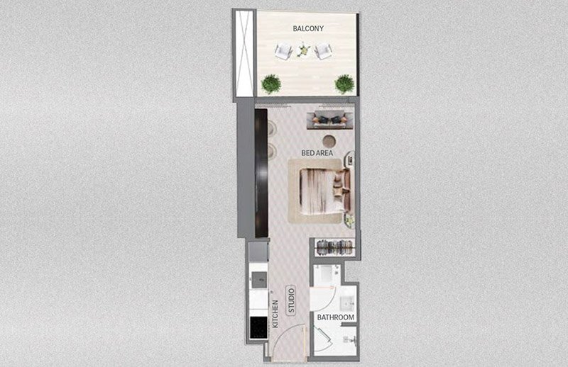 Binghatti Mercedes Benz Places Studio Floor Plan